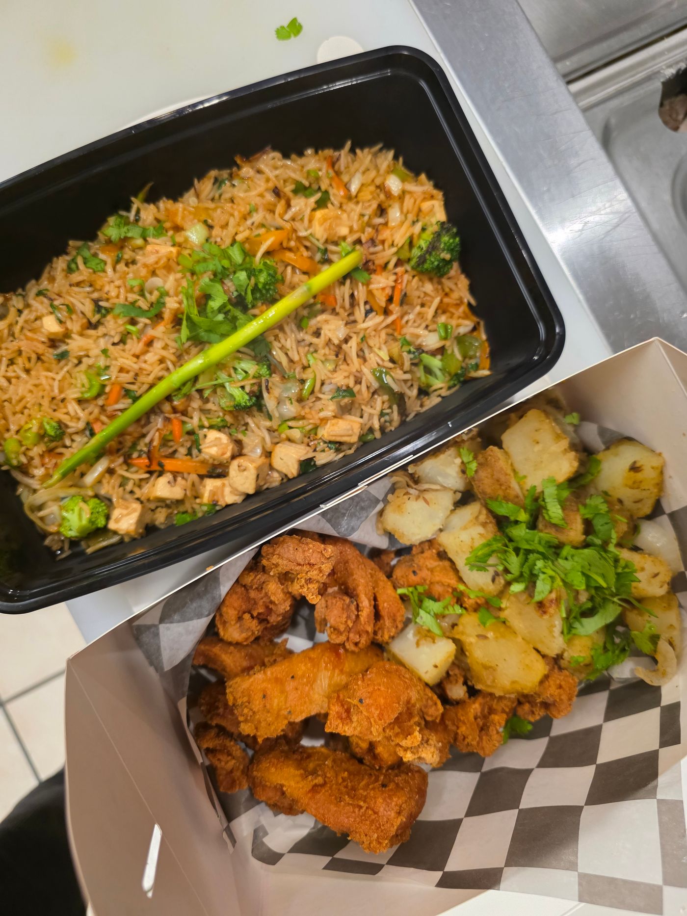 Himalayan Fried Chicken catering spread
