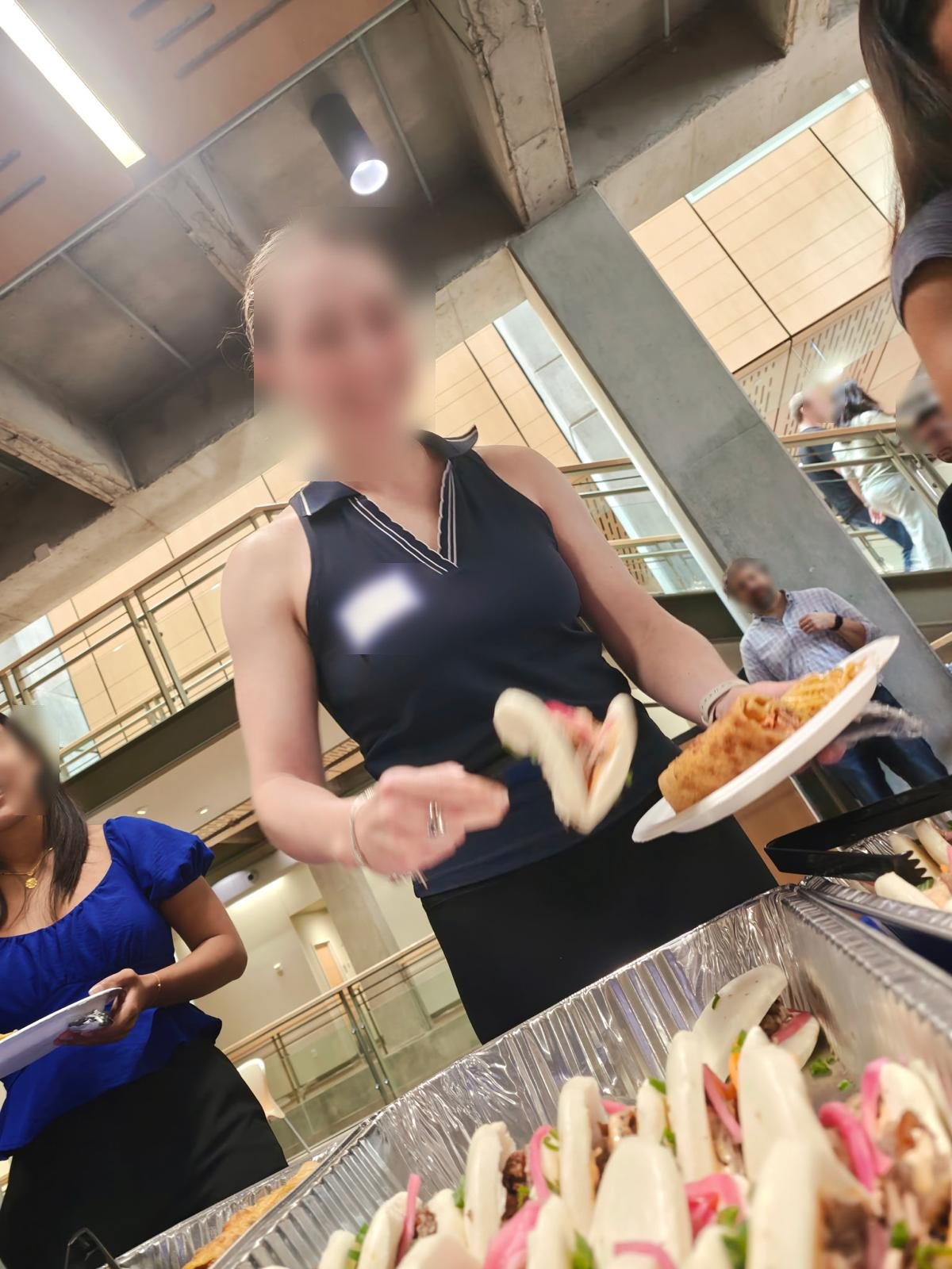 Guest serving themselves at a catered event