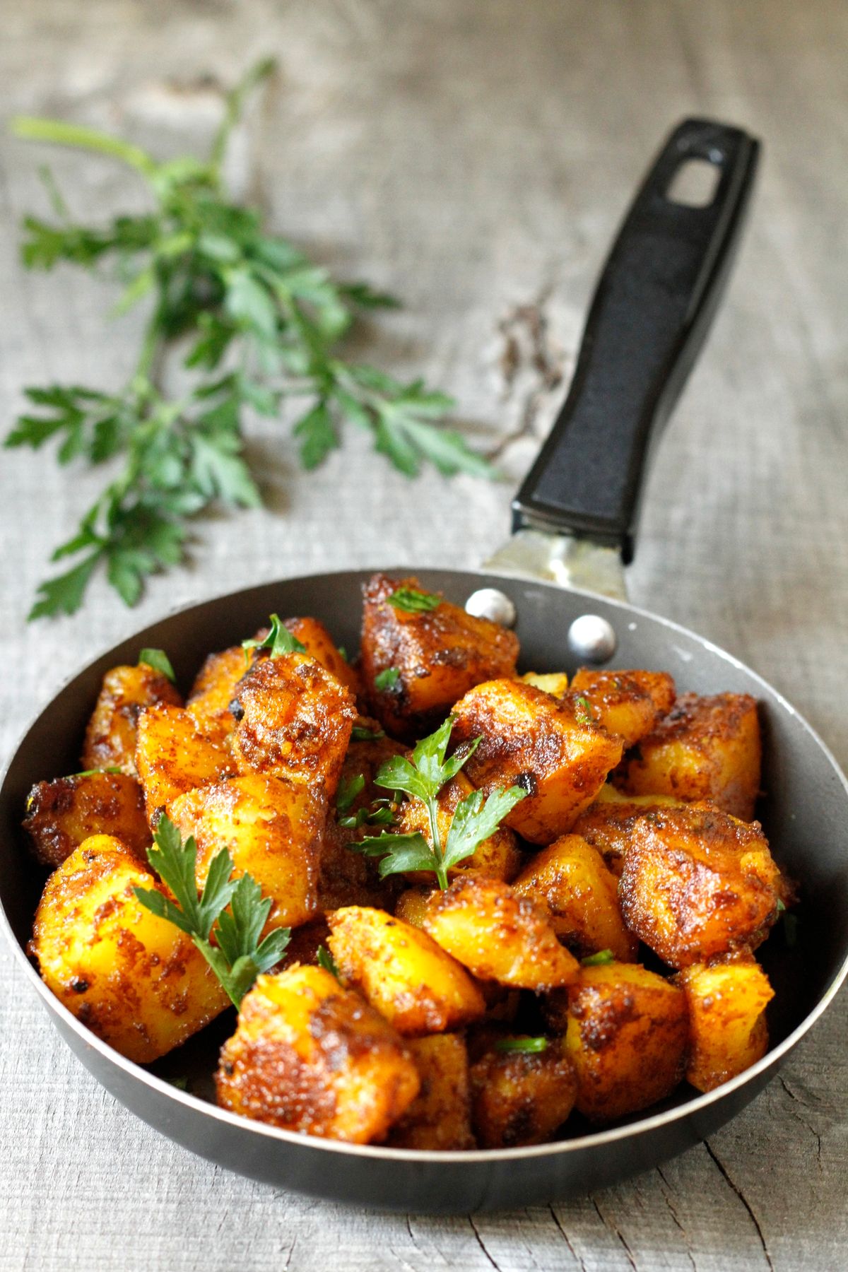 Pan fried cumin potatoes