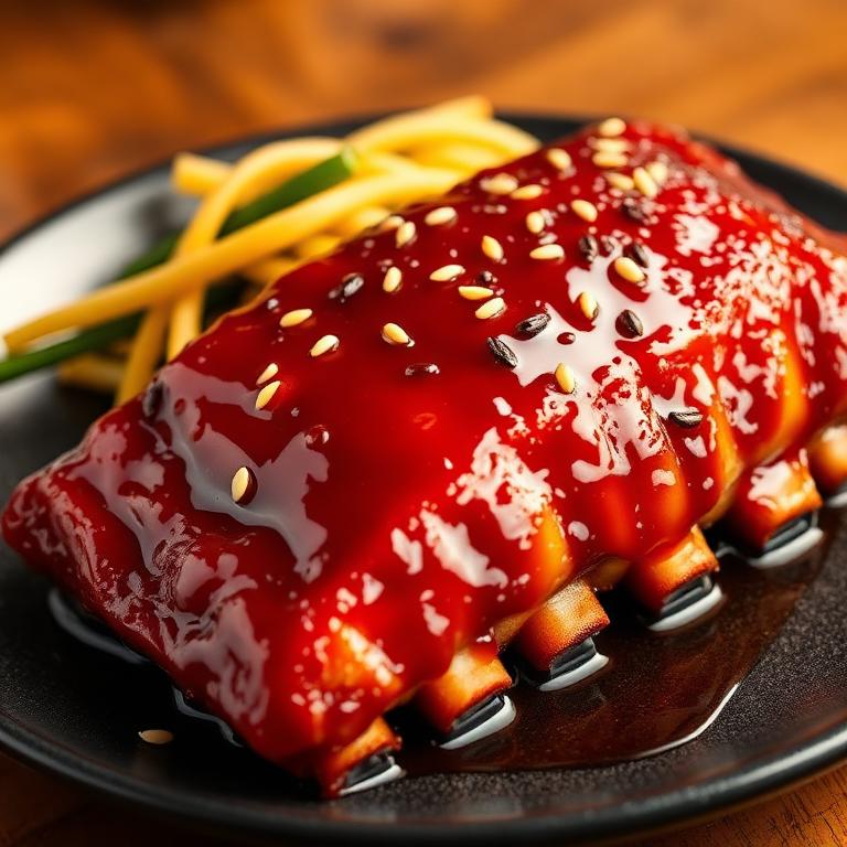 Honey glazed BBQ pork ribs