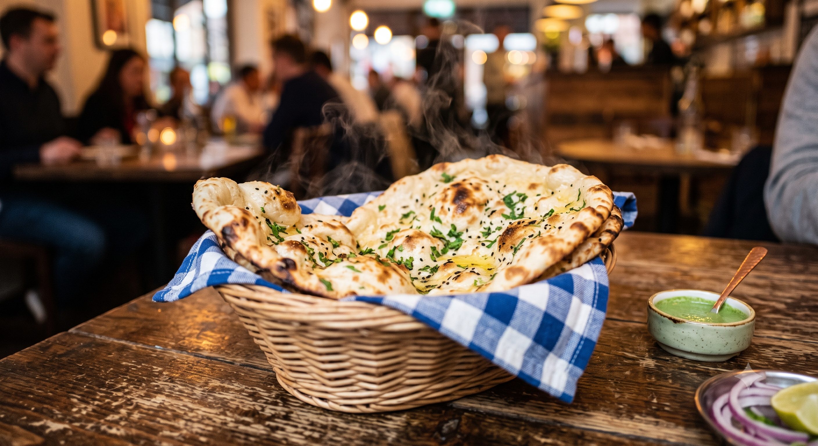 Soft buttery naan basket